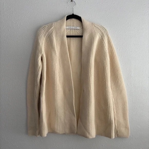 Uniqlo x Lemaire F/W 2015 100% Wool Knitted Cardigan Cream Size Large - Picture 1 of 7